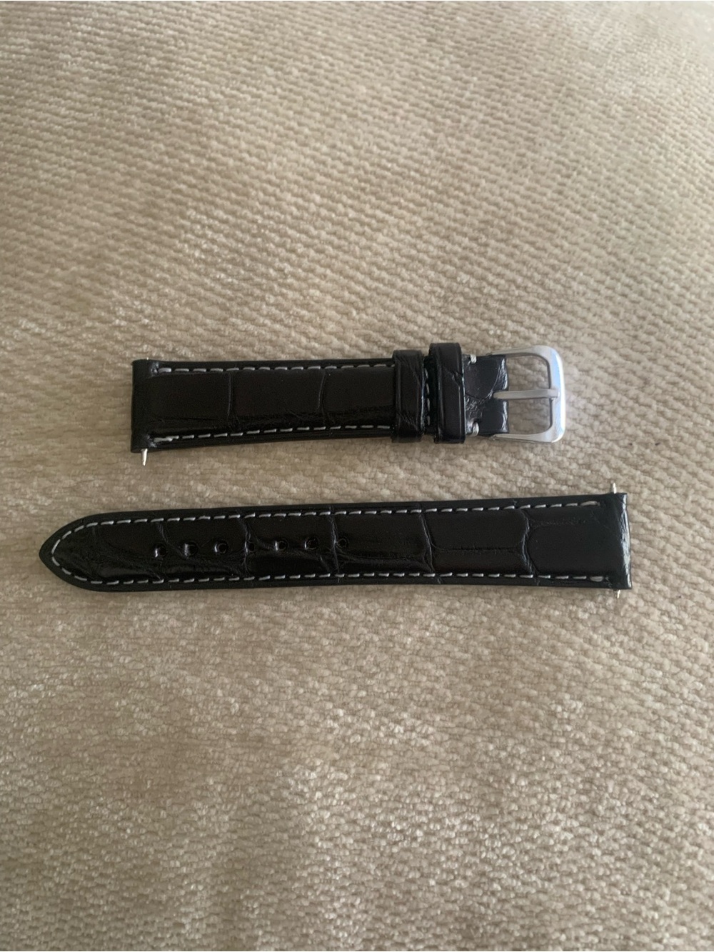 18mm Regular Men’s Matte Genuine Alligator 2 Piece Watch Strap Band USA Made